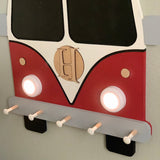 Kids Bus Light Up Coat Rack and memo chalkboard
